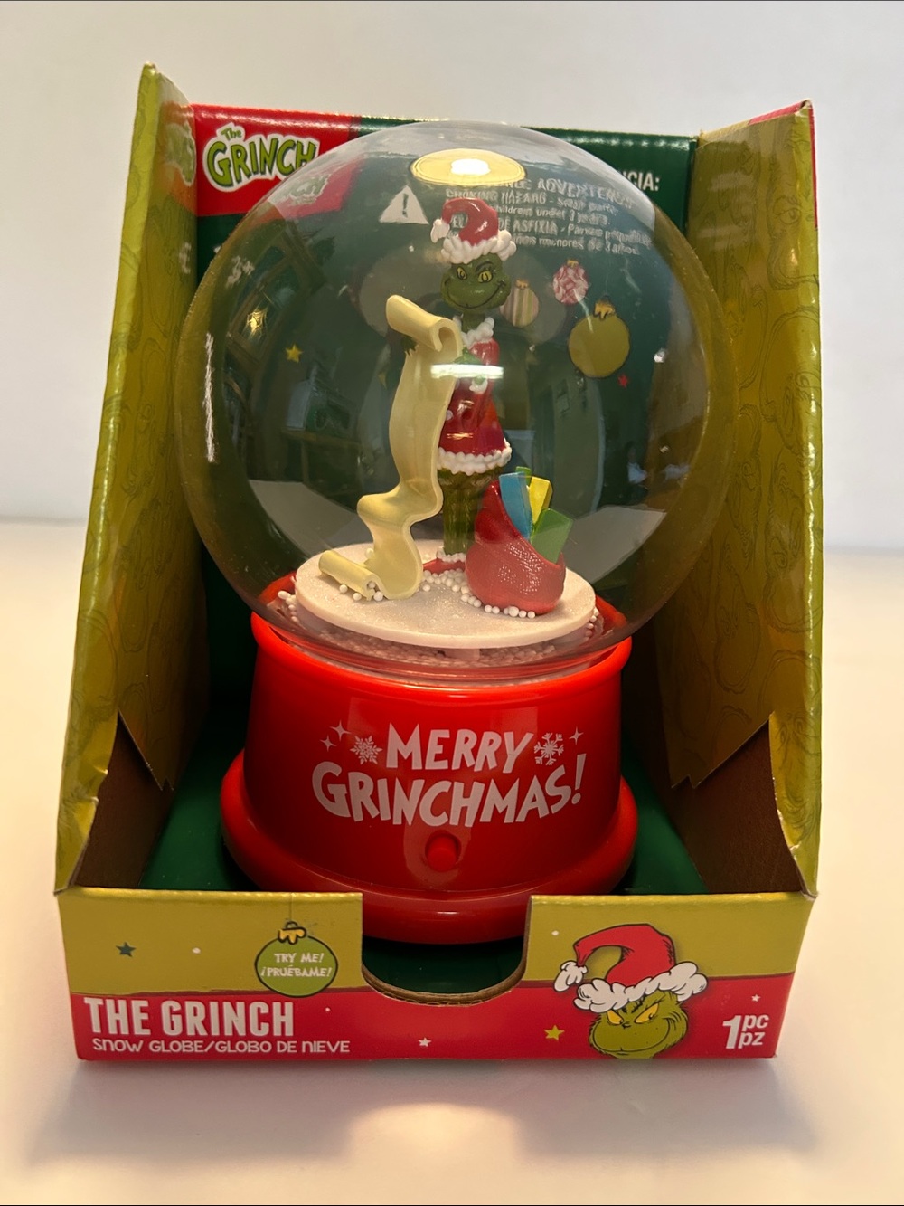 Merry Grinchmas! Kids Snow Globe - Red